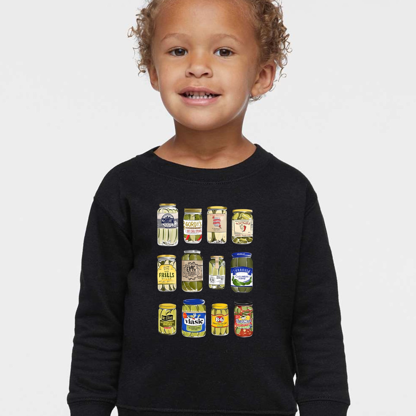 Pickle Jar Drawing Toddler Fleece Crewneck Sweatshirt - For Pickle Lovers Only