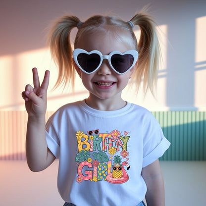 Birthday Girl Tropical Family Tees - Available in Adult, Youth, Toddler & Infant sizes