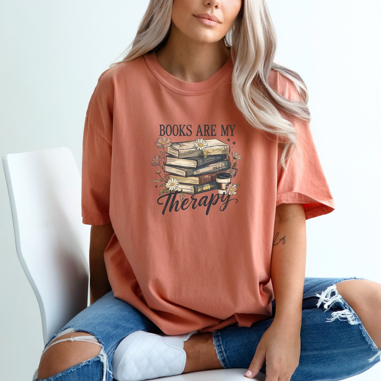 Books are my Therapy - Comfort Colors ® Heavyweight Ring Spun T-shirt