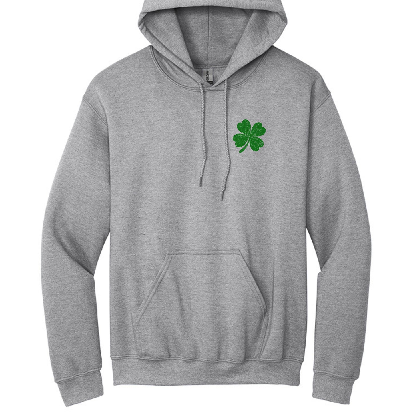 Shamrock Distressed American Flag - Gildan Heavy Blend Hoodie