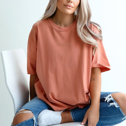 MAMA Minimalist Monochrome Embroidered Comfort Colors® T-Shirt