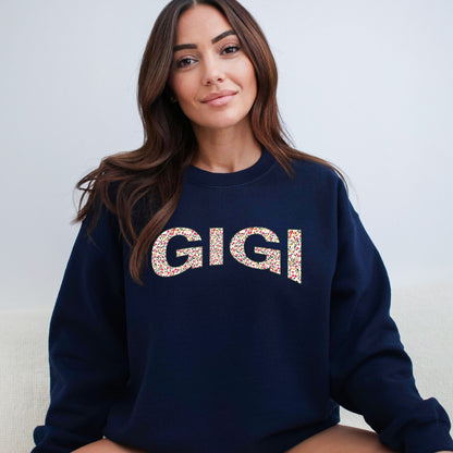 Tiny Flowers Heavy Blend Crewneck for Grandma - Choice of Name and Flowers