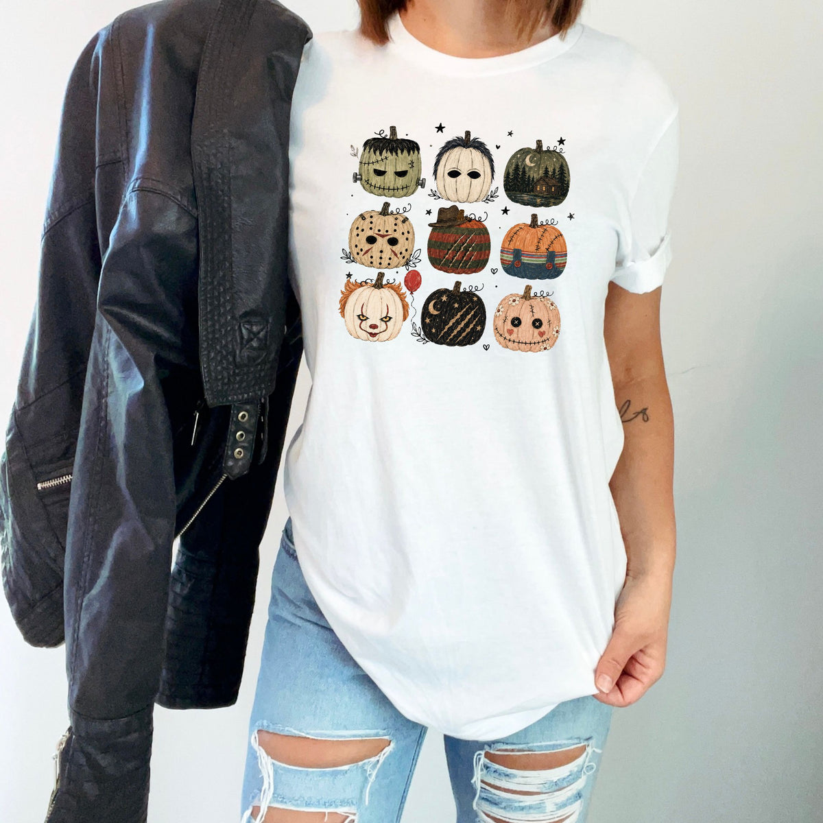 Horror Pumpkins - Hand Drawn - Heavy Cotton Unisex T-shirt