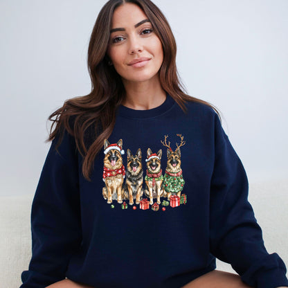 Merry Pups Holiday Sweatshirt – Festive German Shepherds