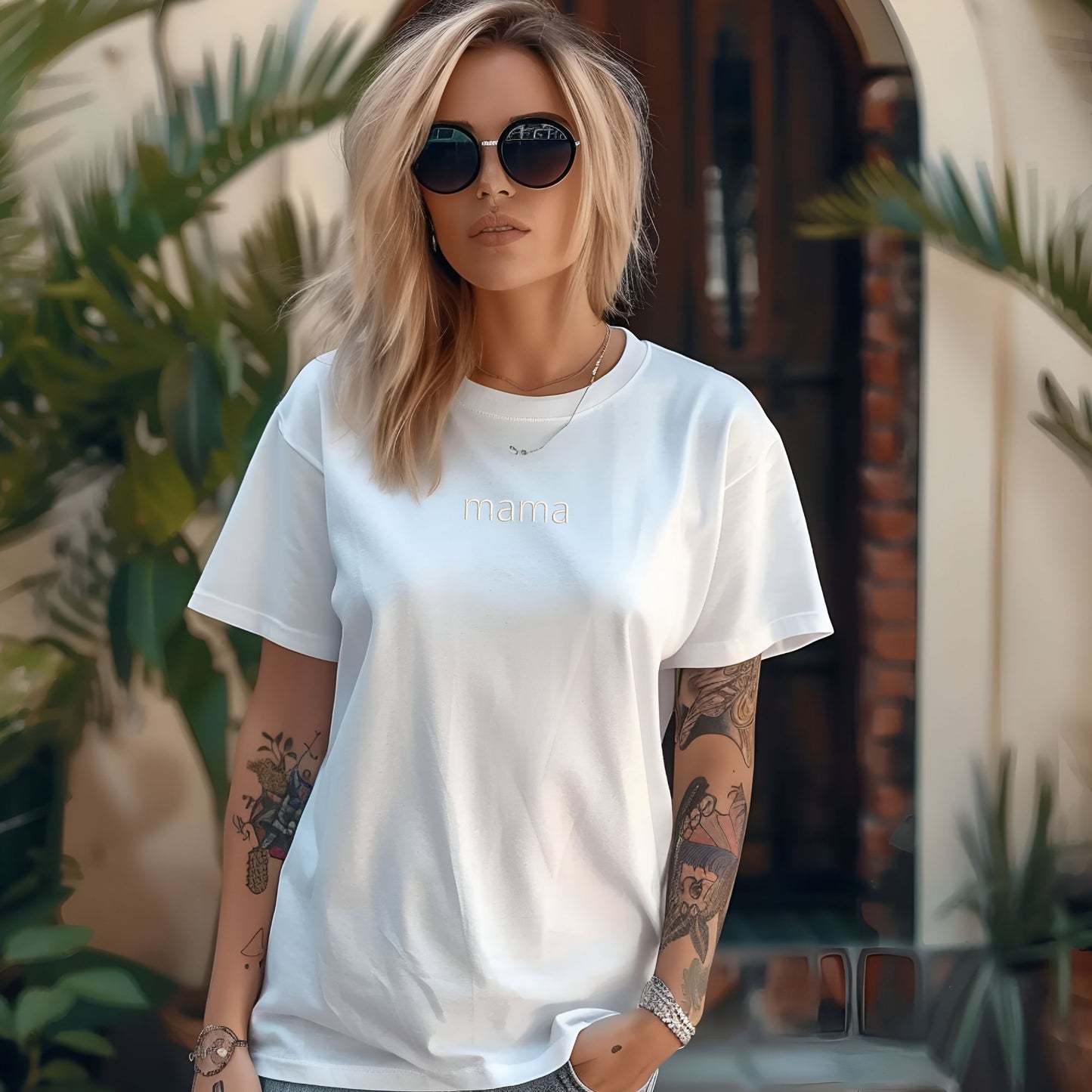 MAMA Minimalist Monochrome Embroidered Comfort Colors® T-Shirt