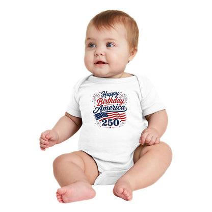 Happy Birthday, America!  - 250 Year Celebration Tee - Available in Adult, Youth, Toddler & Infant sizes