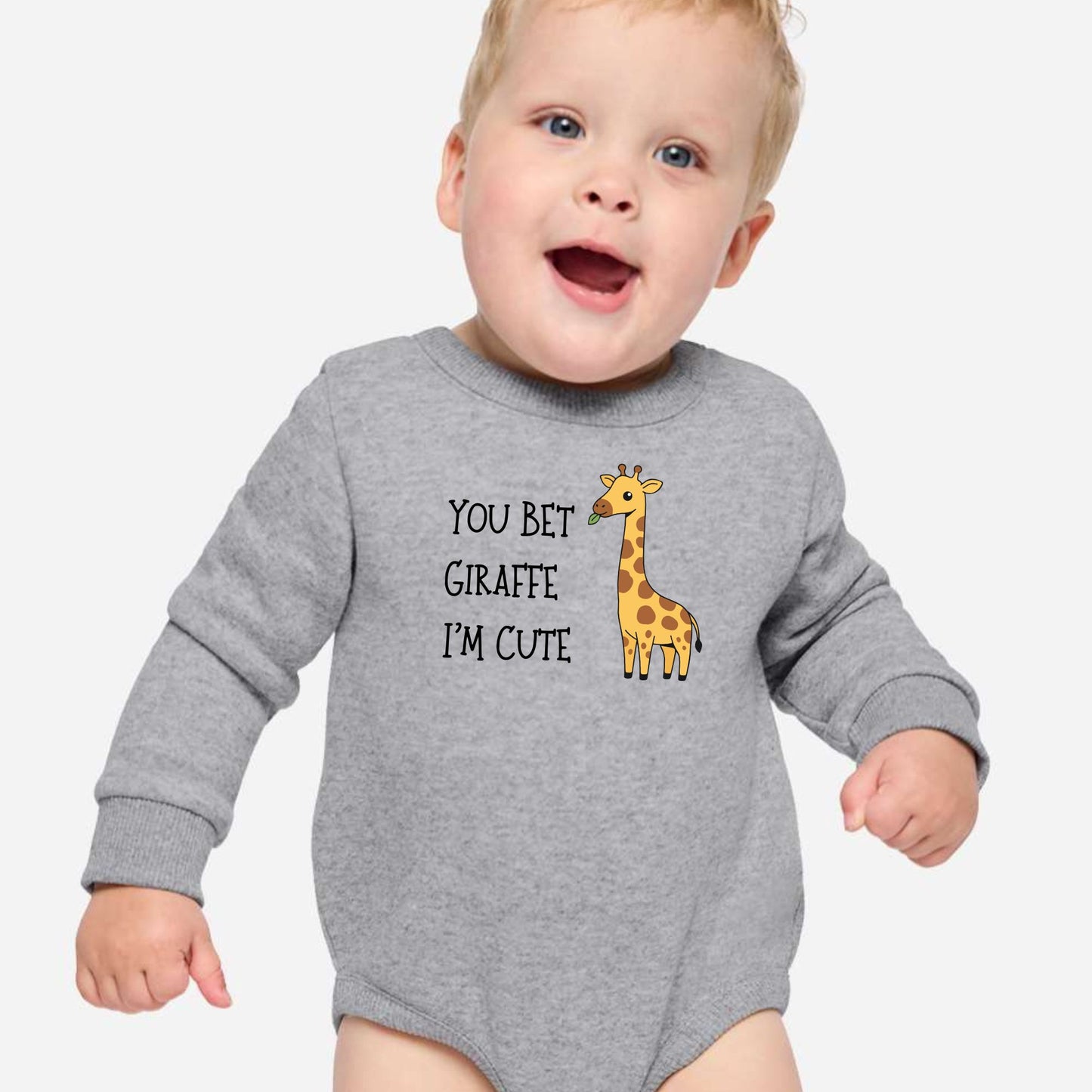 You Bet Giraffe I'm Cute - Infant Long Sleeve Fleece Bodysuit