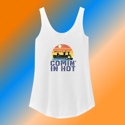 COMING IN HOT! - Fun Pontoon Boat Tee or Tank - Available in Men's or Women's