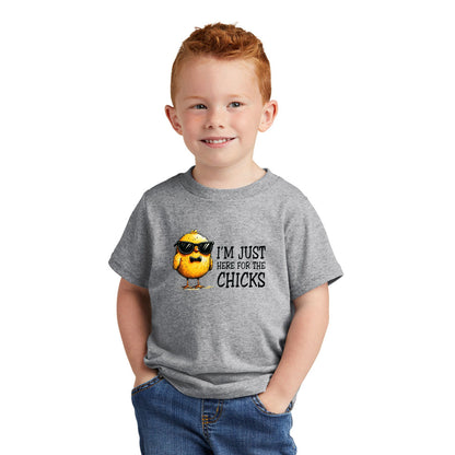I'm just here for the Chicks - Fun Chick Themed Toddler T-shirt