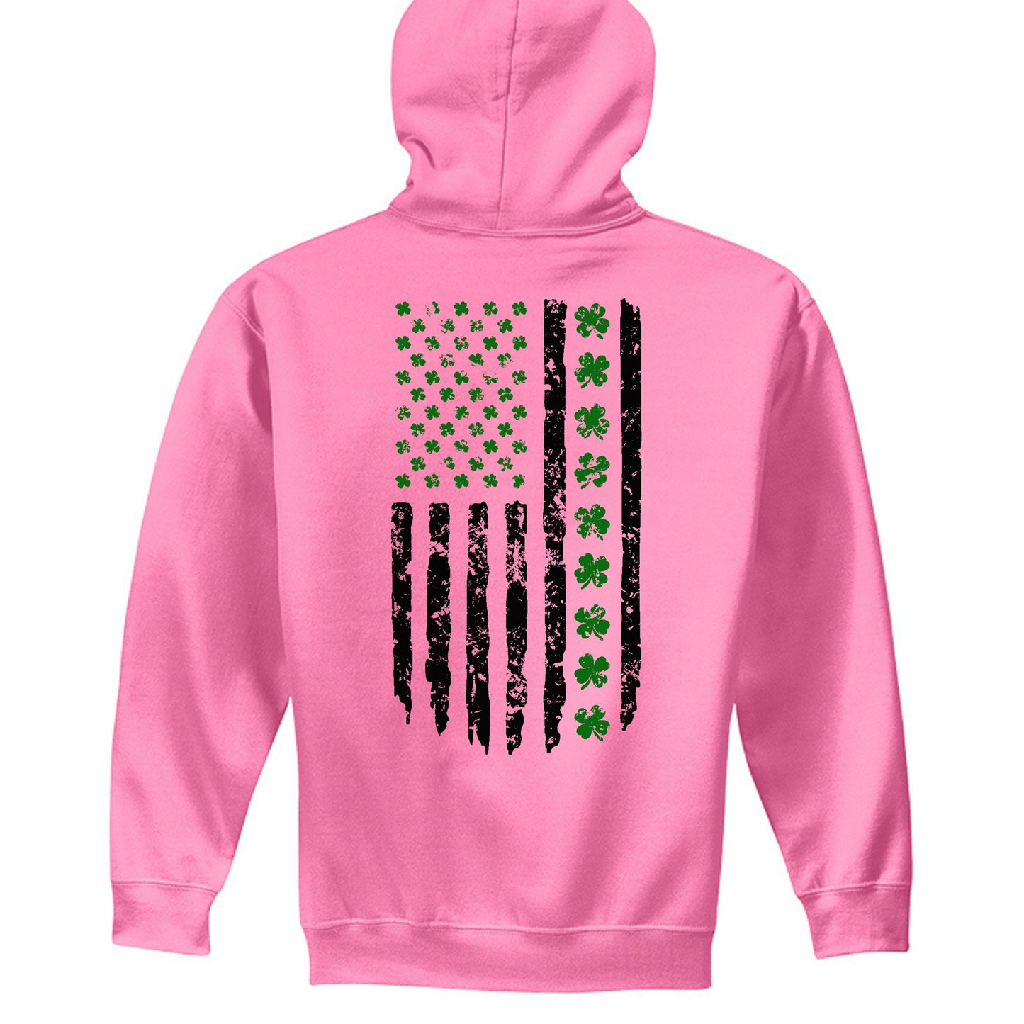 Shamrock Distressed American Flag - Gildan Heavy Blend Hoodie