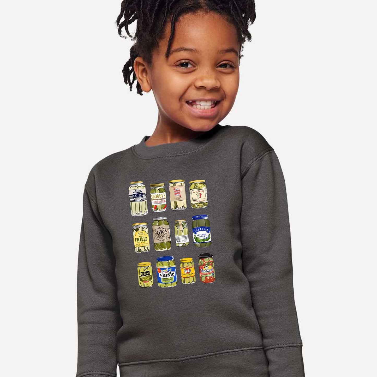 Pickle Jar Drawing Toddler Fleece Crewneck Sweatshirt - For Pickle Lovers Only