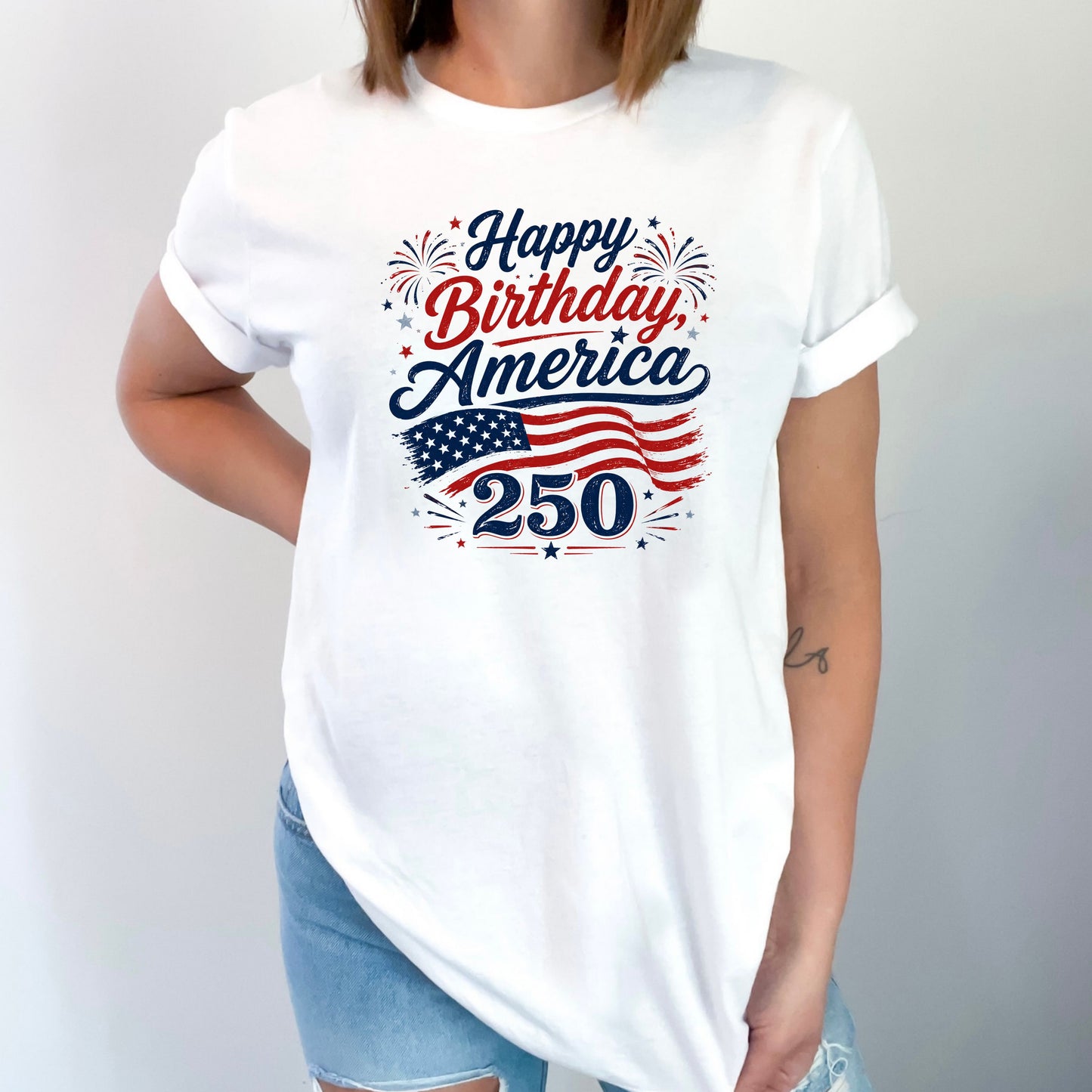 Happy Birthday, America!  - 250 Year Celebration Tee - Available in Adult, Youth, Toddler & Infant sizes