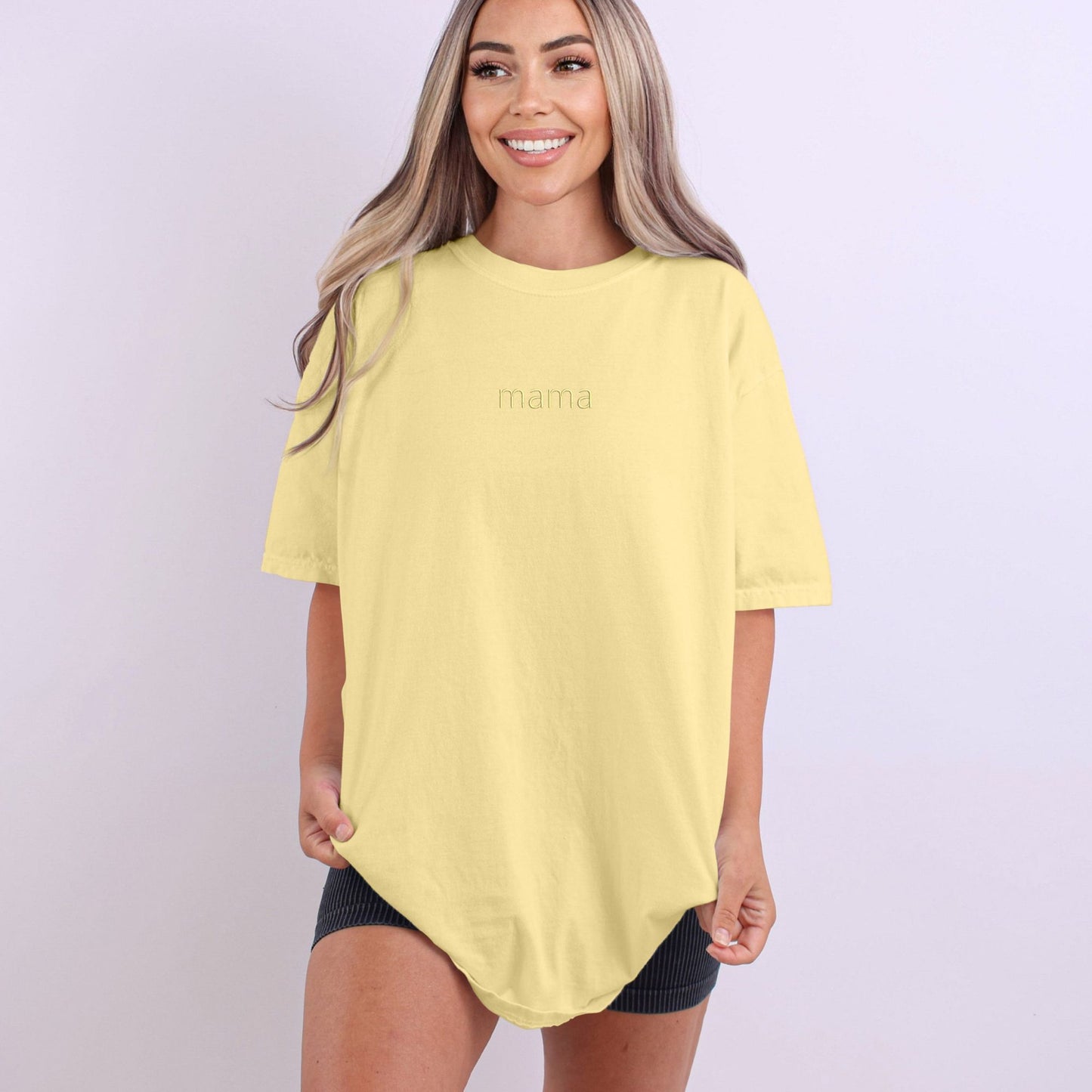MAMA Minimalist Monochrome Embroidered Comfort Colors® T-Shirt