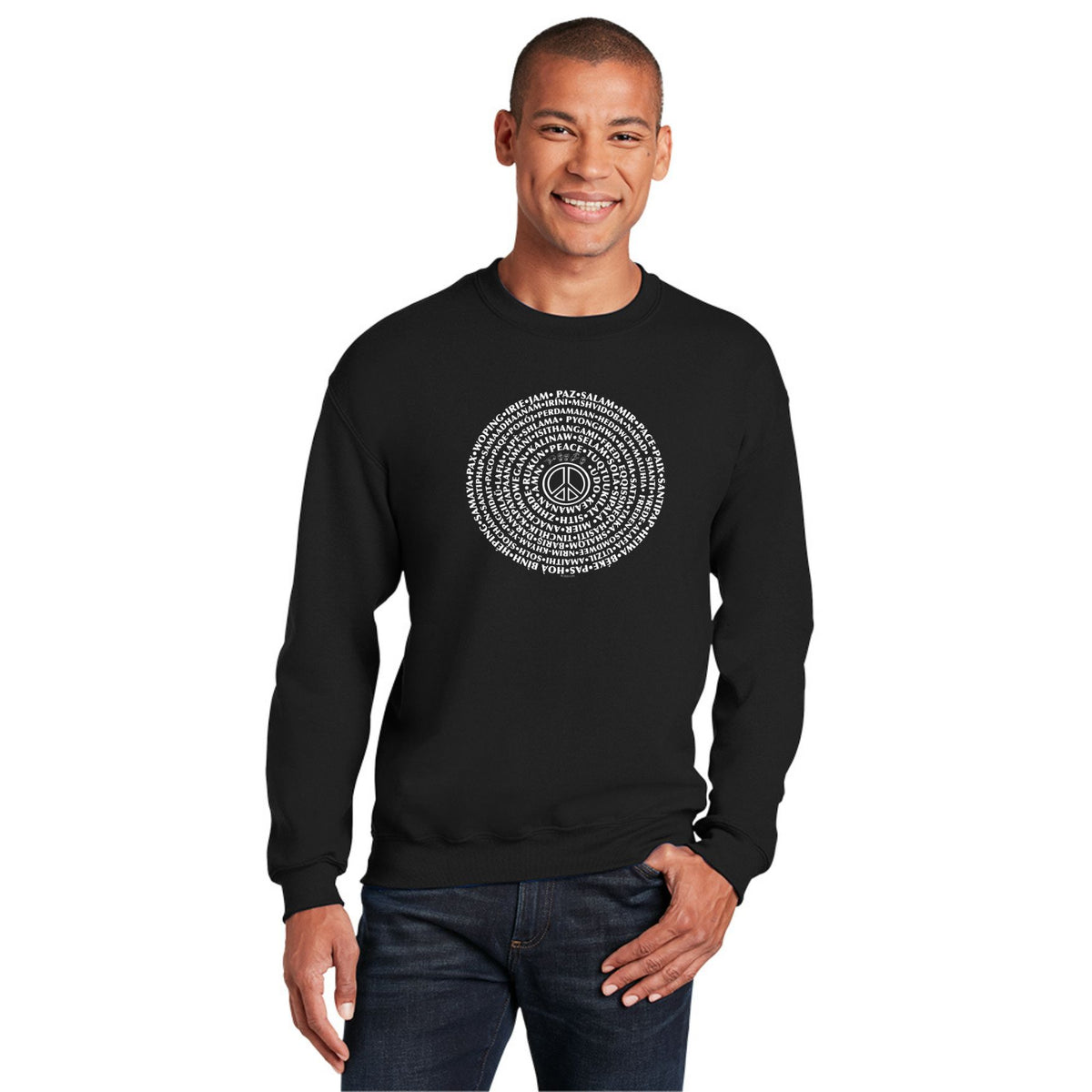 Can You Say PEACE - Gildan Crewneck - artwork designed by Cynthia NeJame