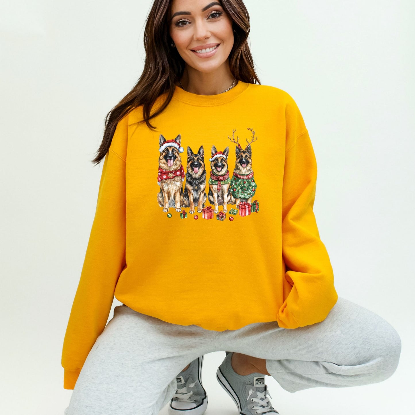 Merry Pups Holiday Sweatshirt – Festive German Shepherds