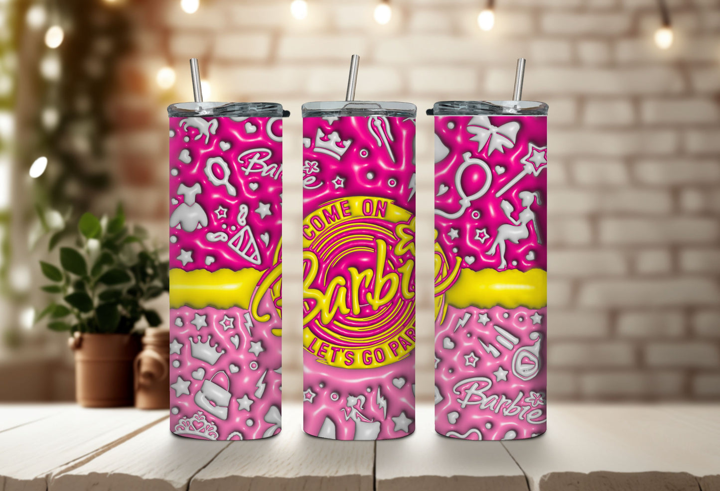 20 oz. Stainless Tumblers - Barbie themed images