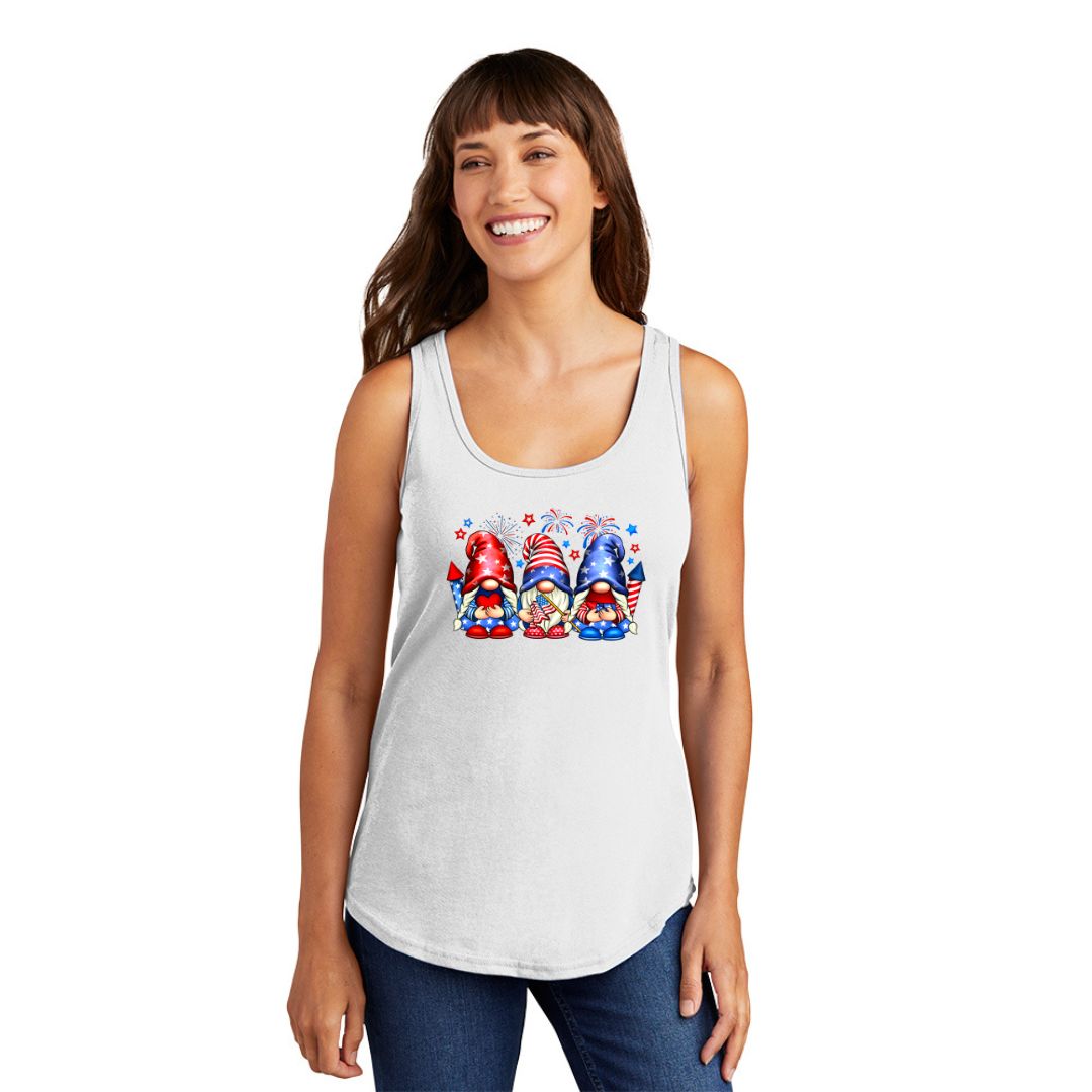 Cute & Festive Gnome 4th of July Women's Tank Top