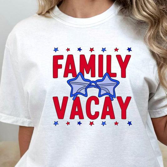 Family Vacay Patriotic Tees - Available in Adult, Youth, Toddler & Infant sizes