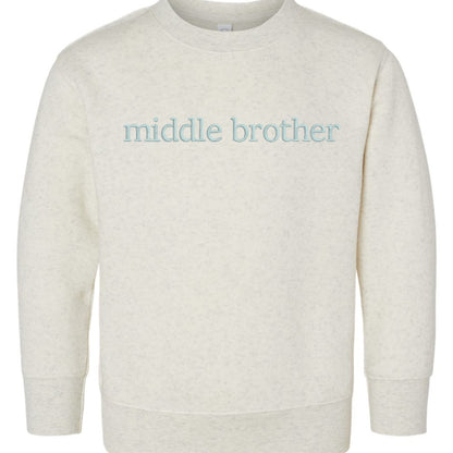 Faux Embroidery Big/Little Brother/Sister Matching Tops