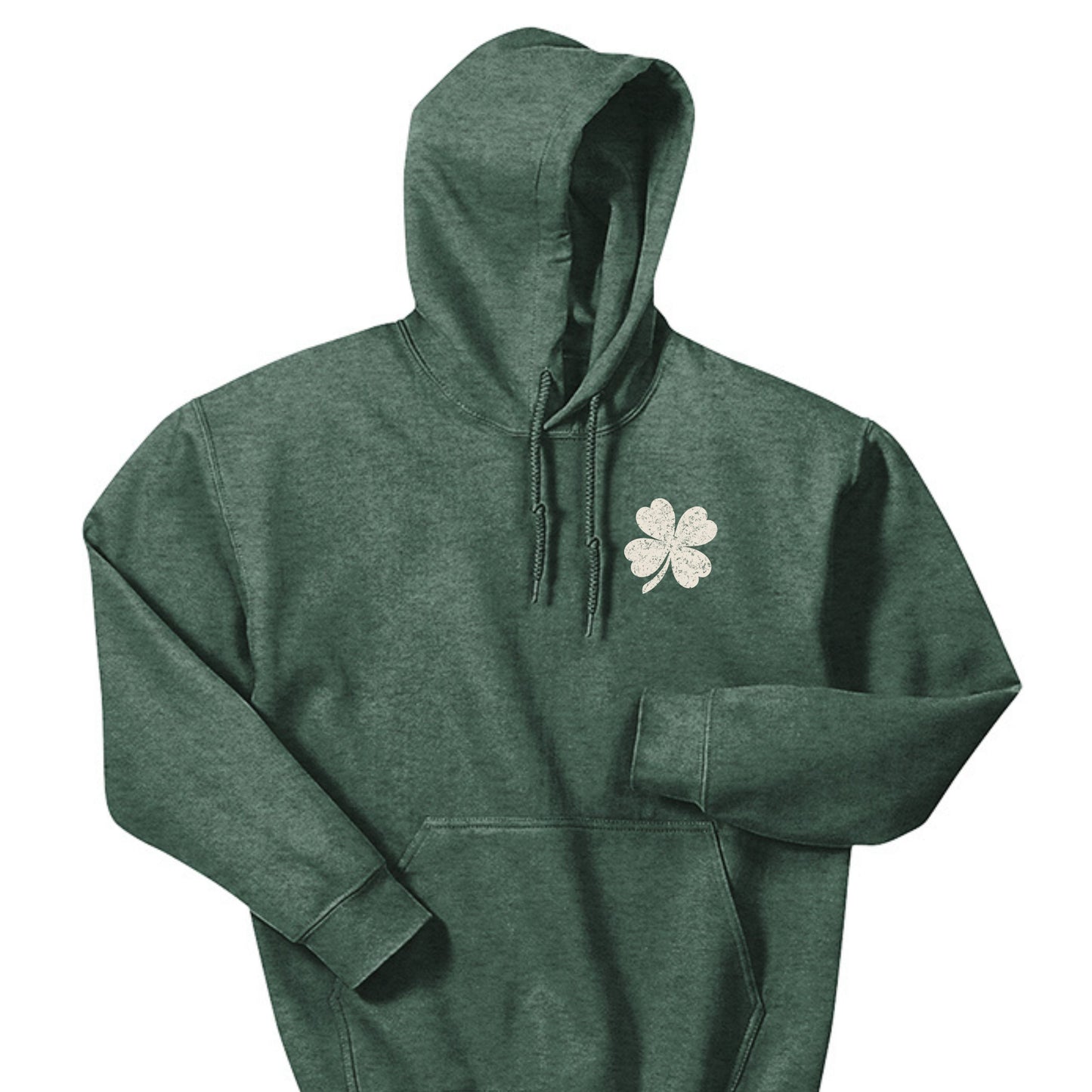 Shamrock Distressed American Flag - Gildan Heavy Blend Hoodie