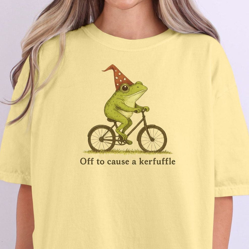 Off to cause a Kerfuffle - Funny Frog Meme Comfort Colors ® Heavyweight Ring Spun T-shirt