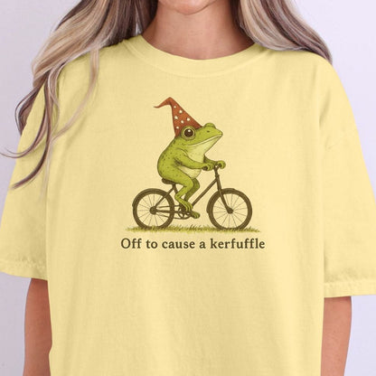 Off to cause a Kerfuffle - Funny Frog Meme Comfort Colors ® Heavyweight Ring Spun T-shirt