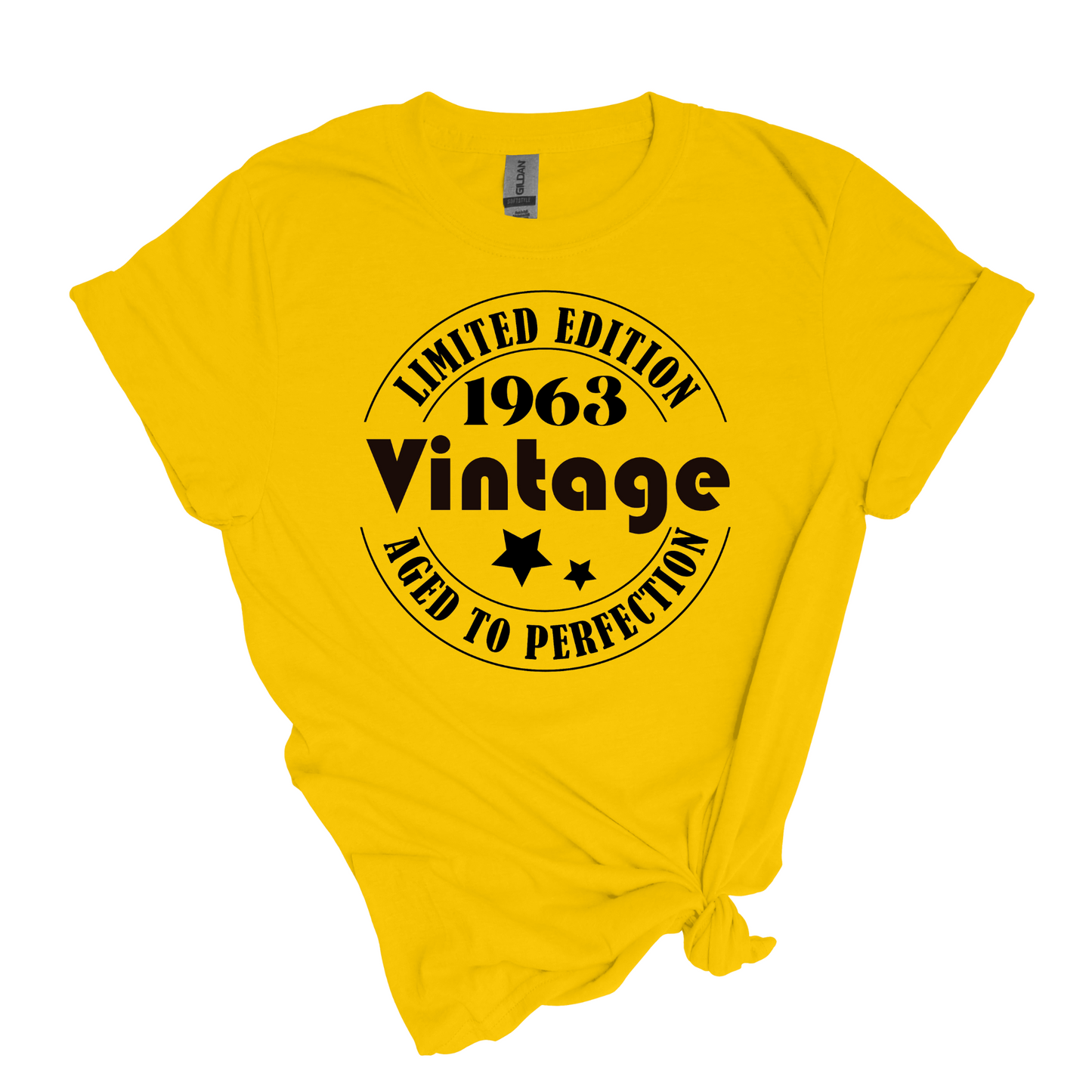 Vintage Birthday T-shirt - Aged to perfection - Adult Unisex Soft Style T-shirt - Customize with birth year
