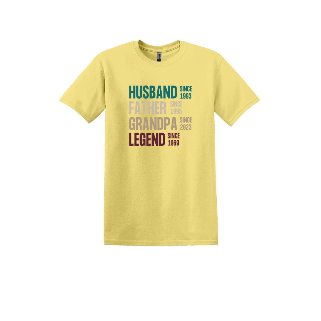 Husband, Father, Grandpa, Legend - Adult Unisex Soft T-shirt
