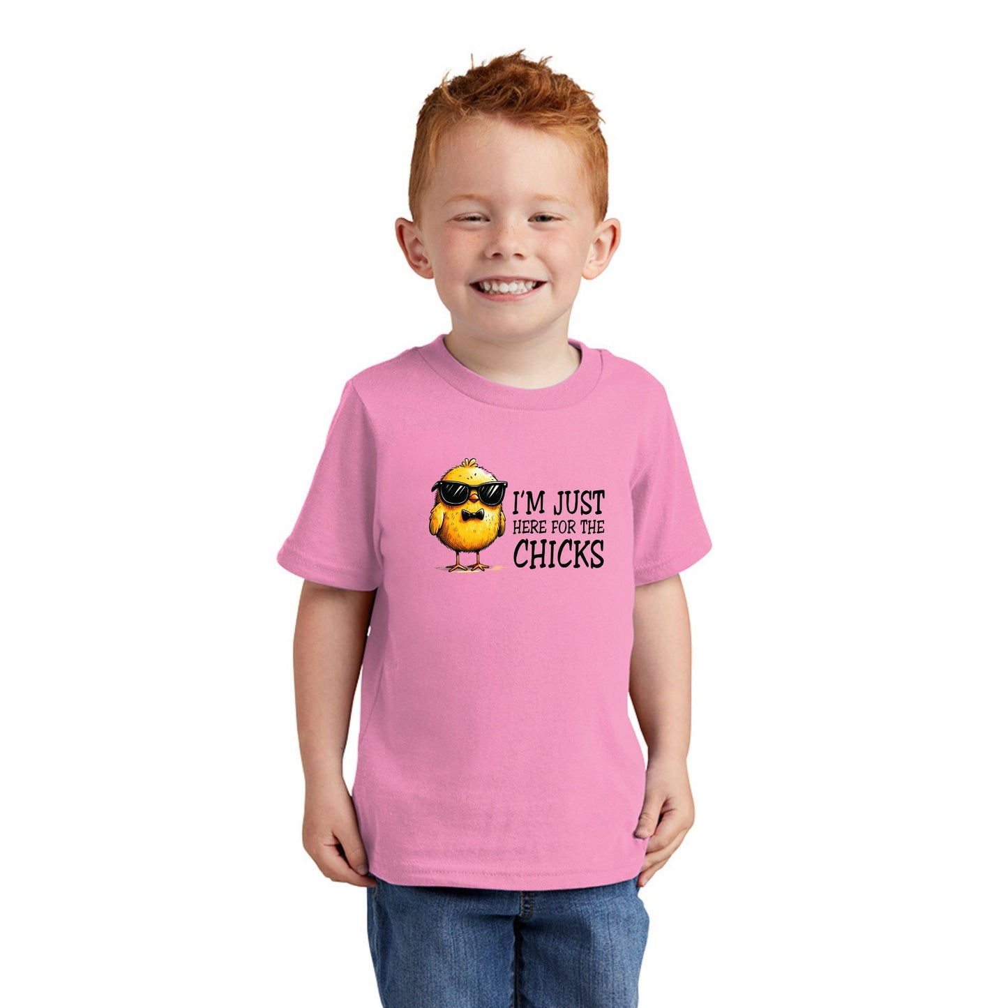 I'm just here for the Chicks - Fun Chick Themed Toddler T-shirt