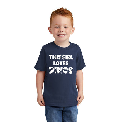 This Girl Loves Dinos - Dinosaur Tee in Toddler and Youth Sizes