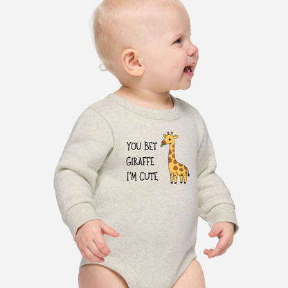 You Bet Giraffe I'm Cute - Infant Long Sleeve Fleece Bodysuit