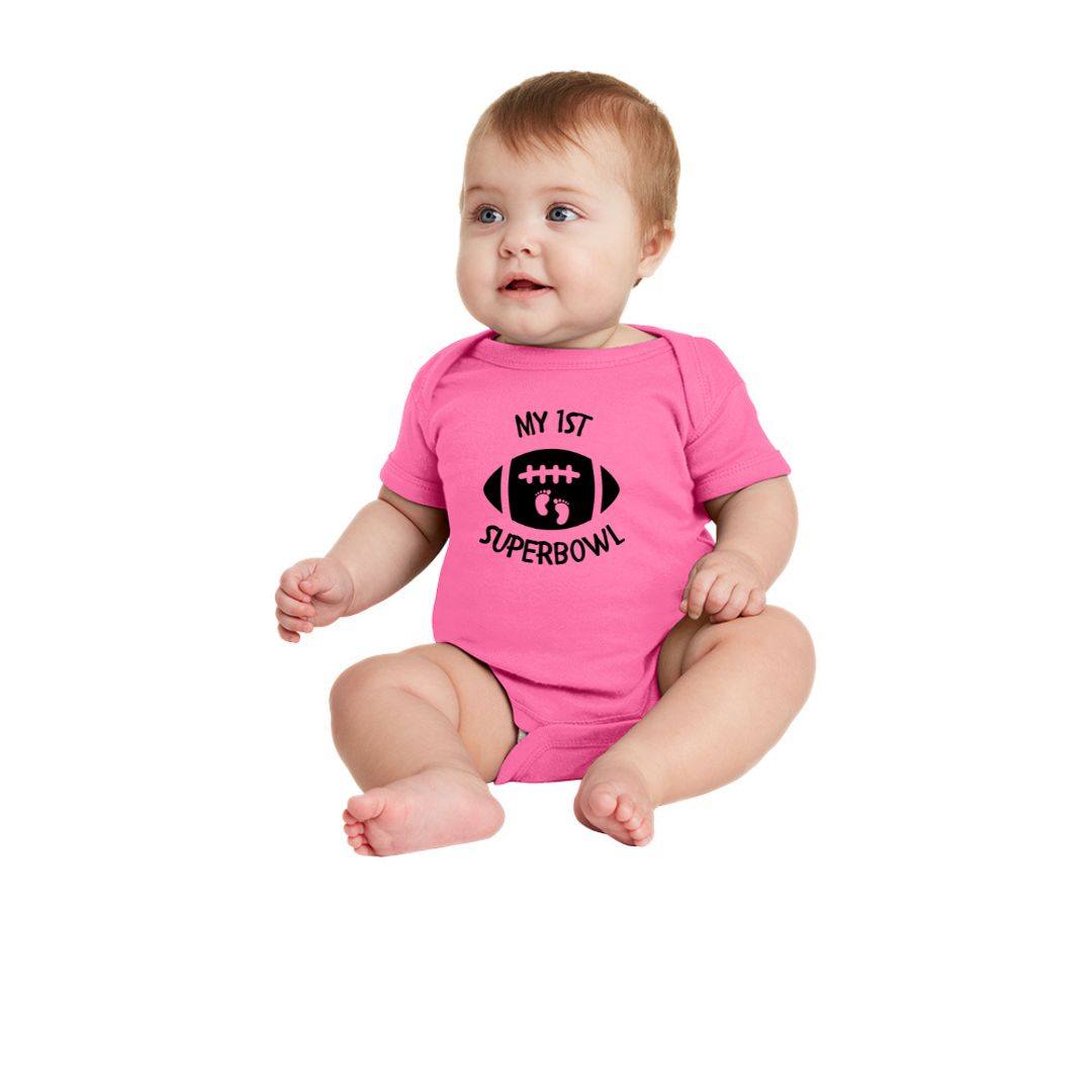 My 1st Superbowl!  Infant one-piece Tee
