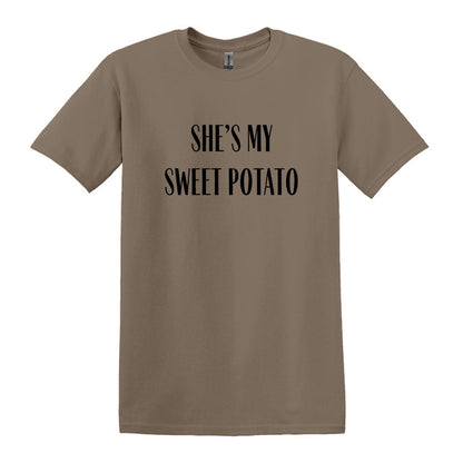 She's/He's my sweet potato = I YAM - Couple T-Shirts - Pick your color, size and saying!