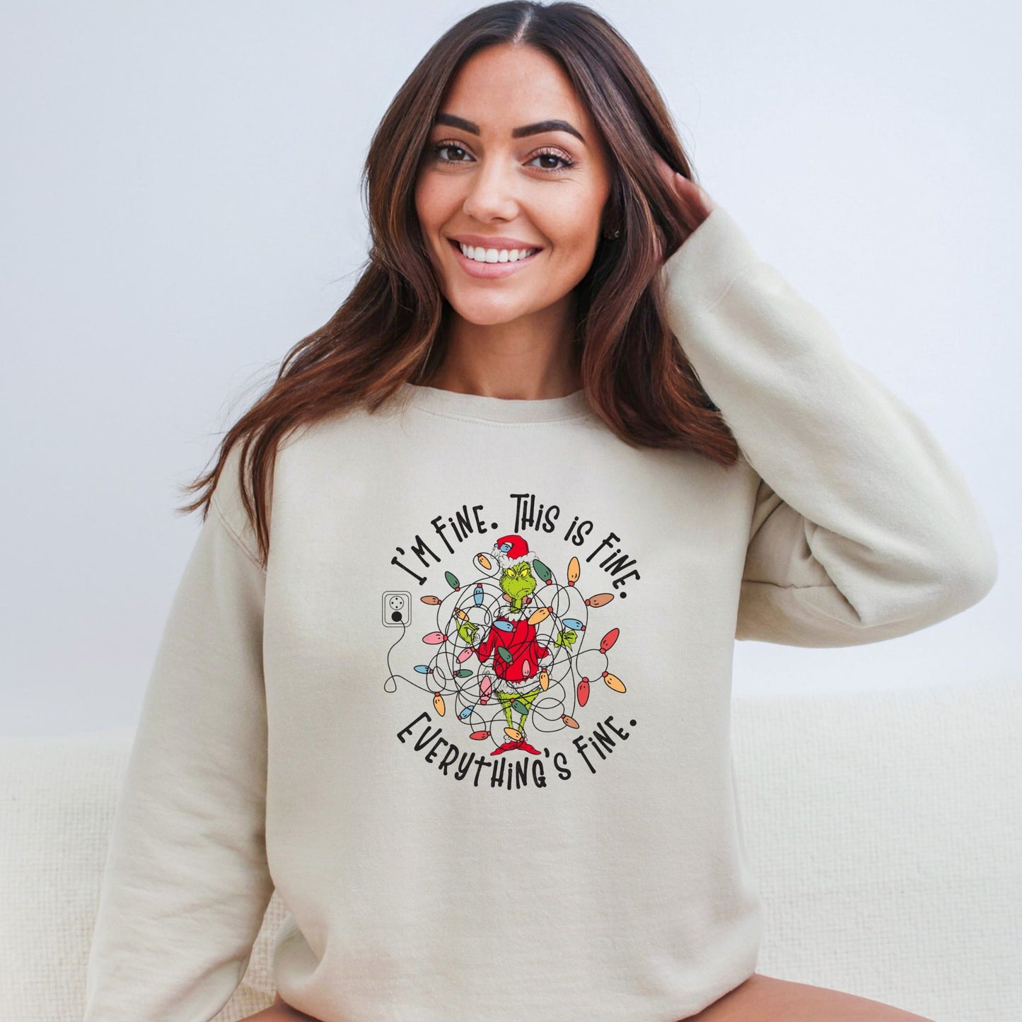 I'm Fine. This is Fine.  Everything's Fine.  - Tangled Lights Christmas Sweatshirt