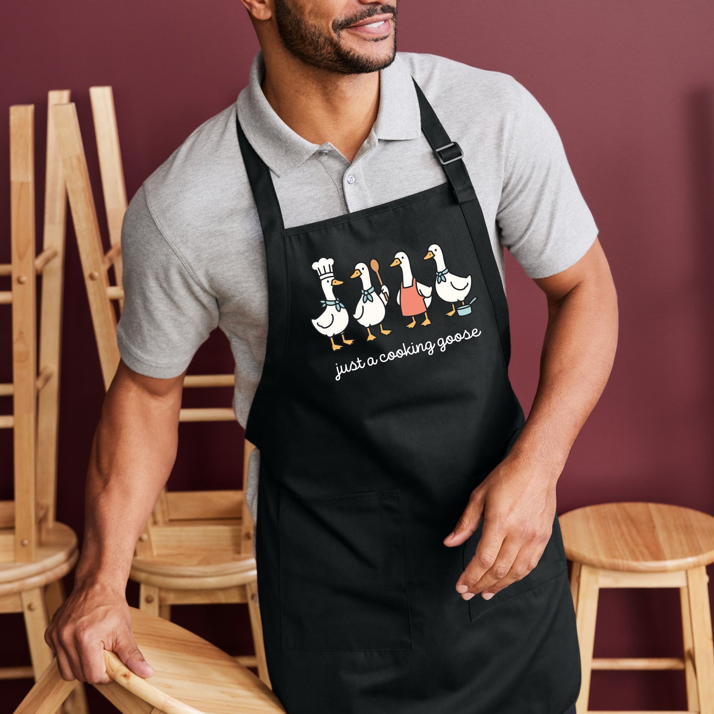 Just a Cooking Goose - Port Authority® Full-Length Apron with Pockets