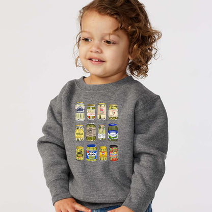 Pickle Jar Drawing Toddler Fleece Crewneck Sweatshirt - For Pickle Lovers Only