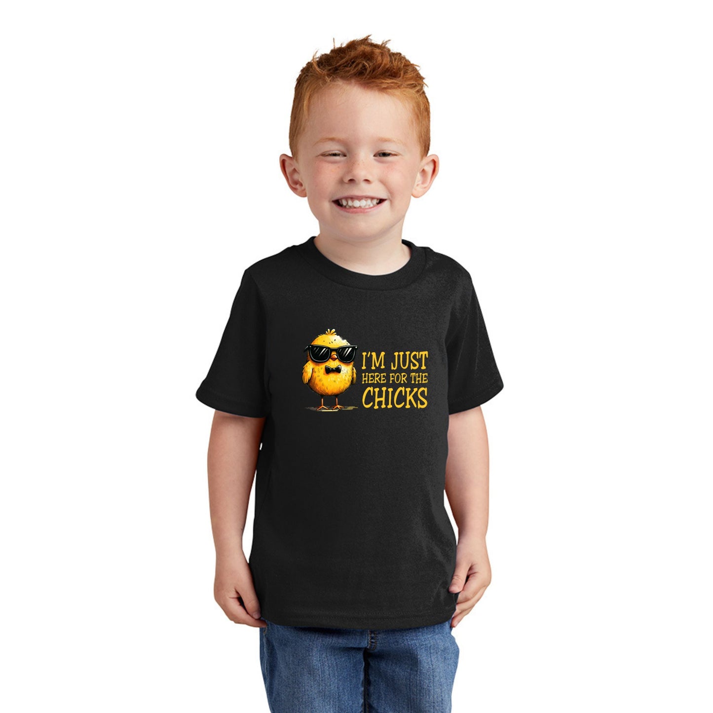 I'm just here for the Chicks - Fun Chick Themed Toddler T-shirt