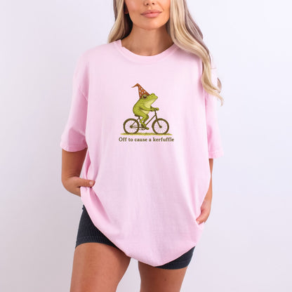 Off to cause a Kerfuffle - Funny Frog Meme Comfort Colors ® Heavyweight Ring Spun T-shirt