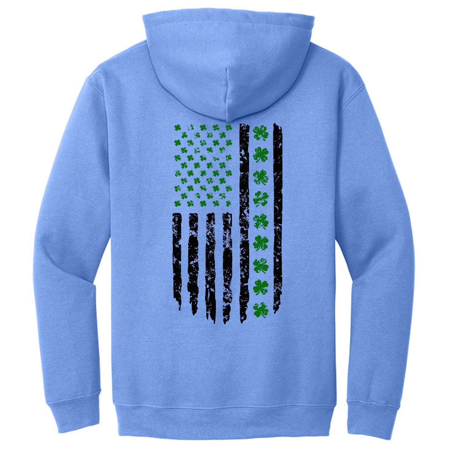 Shamrock Distressed American Flag - Gildan Heavy Blend Hoodie