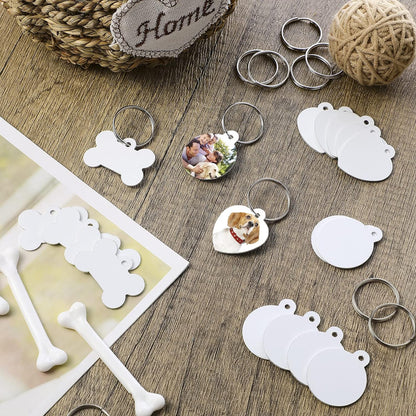 Pet Tags - Customize with a photo on one side & contact info on the other - choose from Bone Shape, Heart Shape or Round.