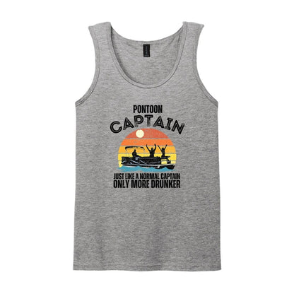Pontoon Captain = Like a normal Captain, but more drunker - Fun Pontoon Boat Tee or Tank - Available in Men's or Women's