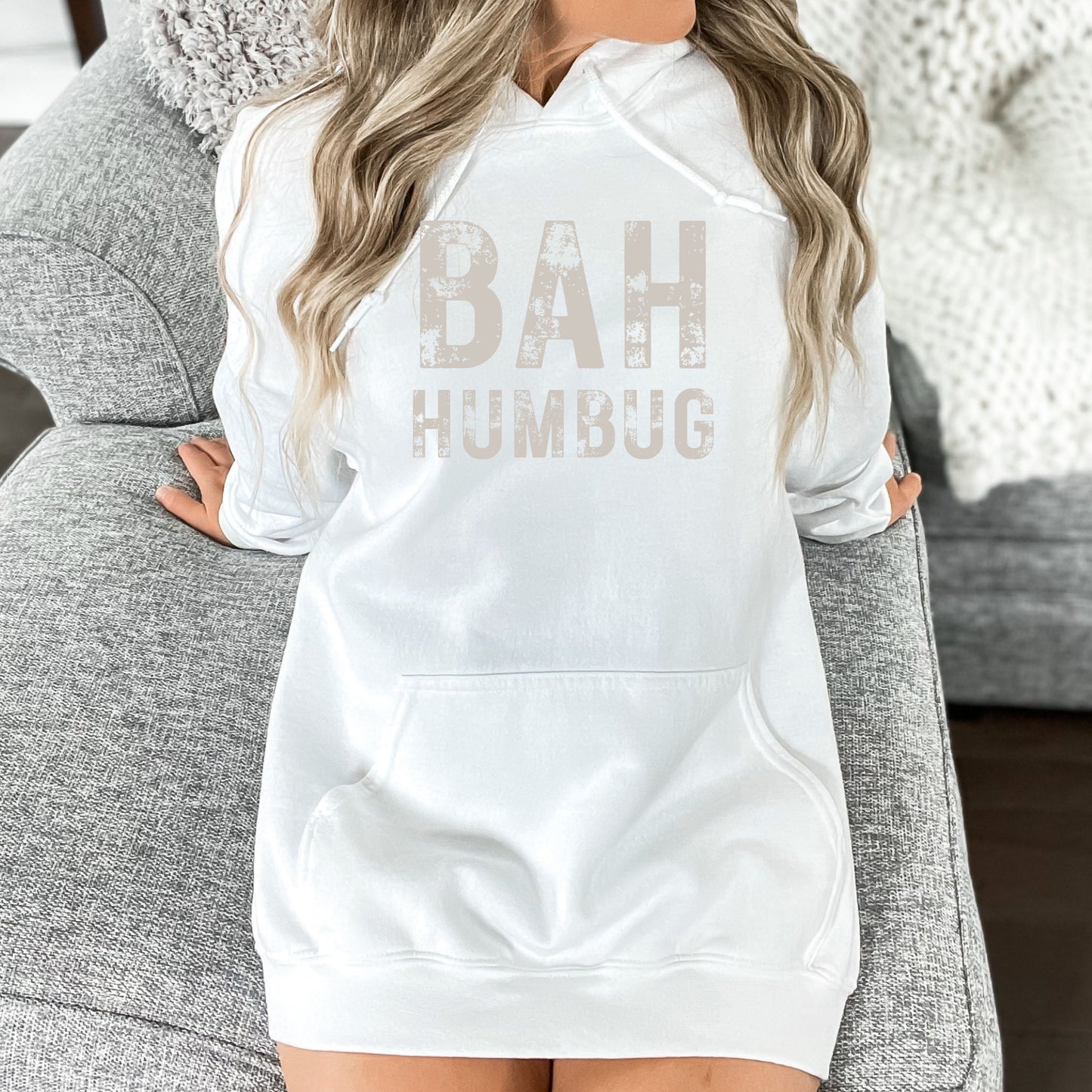 BAH HUMBUG Distressed Top - Available in short sleeve, long sleeve, crewneck or hoodie