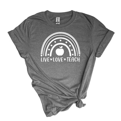 Vive 🌷 Amor ❣️ Enseña 👩‍🏫 - Camiseta suave unisex para adultos 