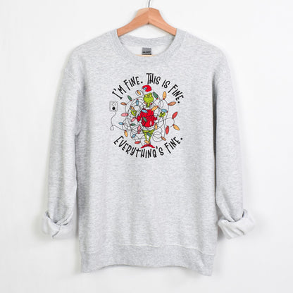 I'm Fine. This is Fine.  Everything's Fine.  - Tangled Lights Christmas Sweatshirt