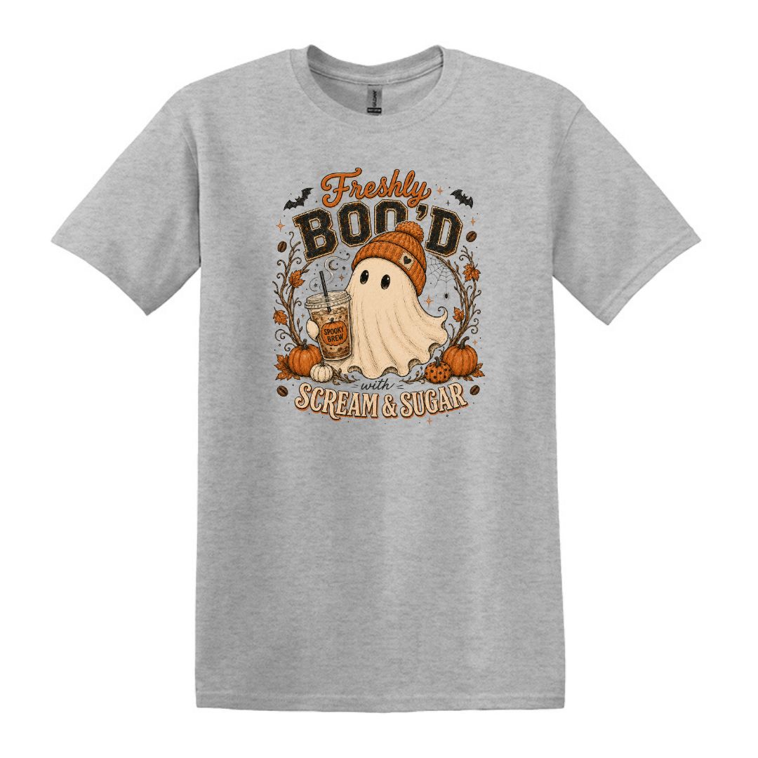Freshly Boo'd | Scream & Sugar - Fall themed Heavy Cotton Unisex T-shirt