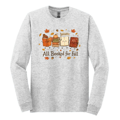 All Booked for Fall - Fun Doodle Design | Gildan® Heavy Cotton™ 100% Cotton Long Sleeve T-Shirt