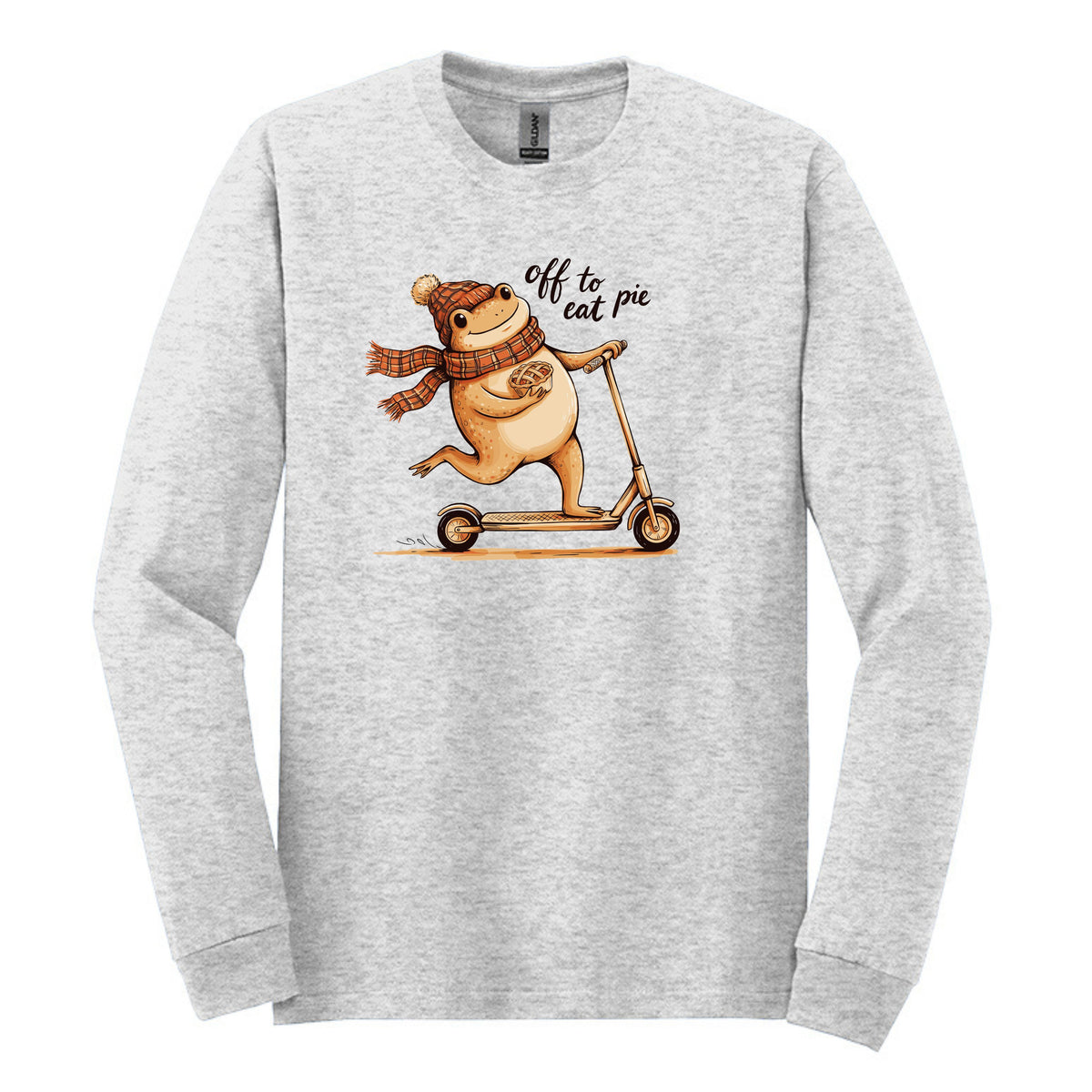 Off To Eat Pie - Fun Meme Design | Gildan® Heavy Cotton™ 100% Cotton Long Sleeve T-Shirt