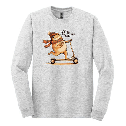 Off To Eat Pie - Fun Meme Design | Gildan® Heavy Cotton™ 100% Cotton Long Sleeve T-Shirt