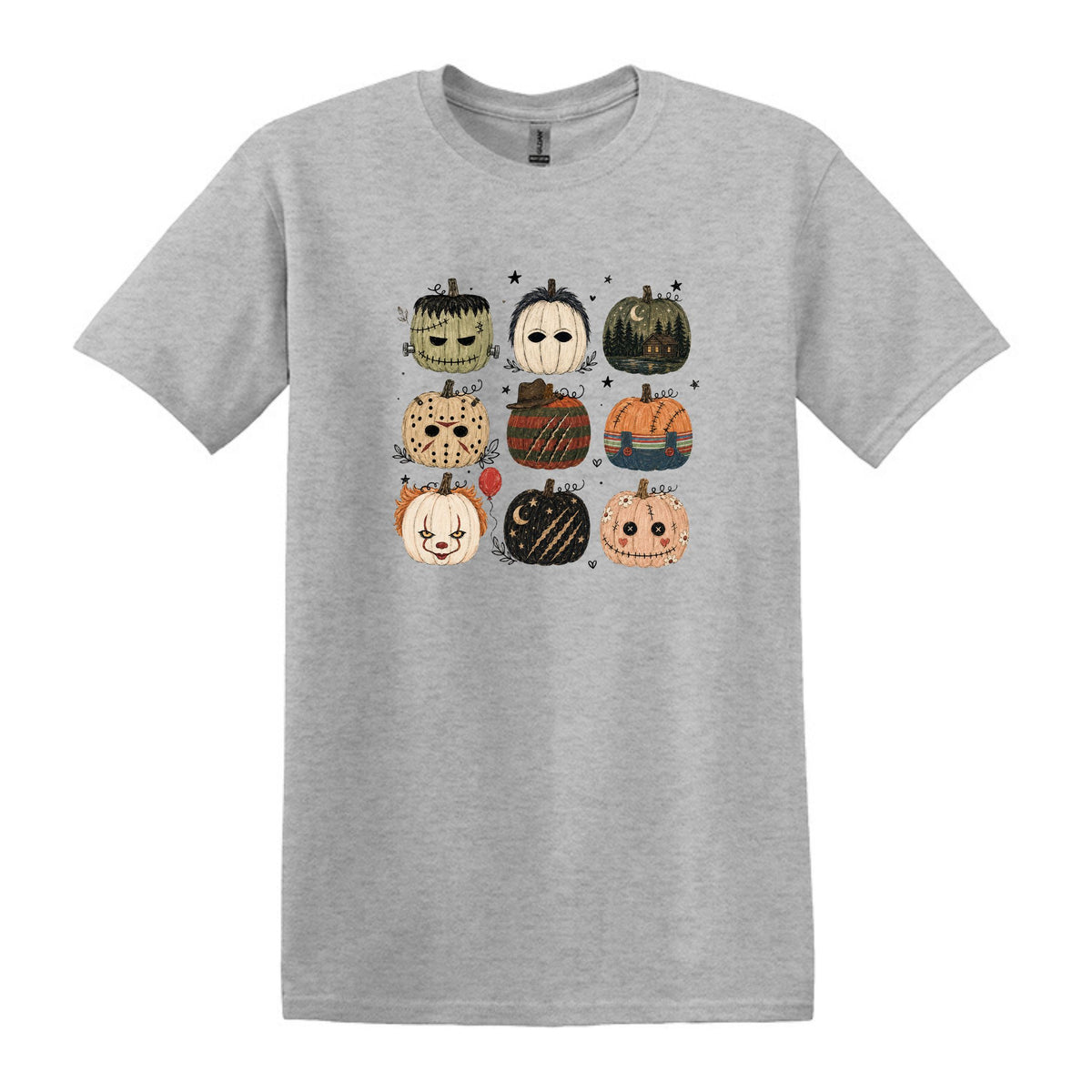 Horror Pumpkins - Hand Drawn - Heavy Cotton Unisex T-shirt
