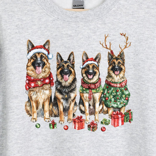 Merry Pups Holiday Sweatshirt – Festive German Shepherds